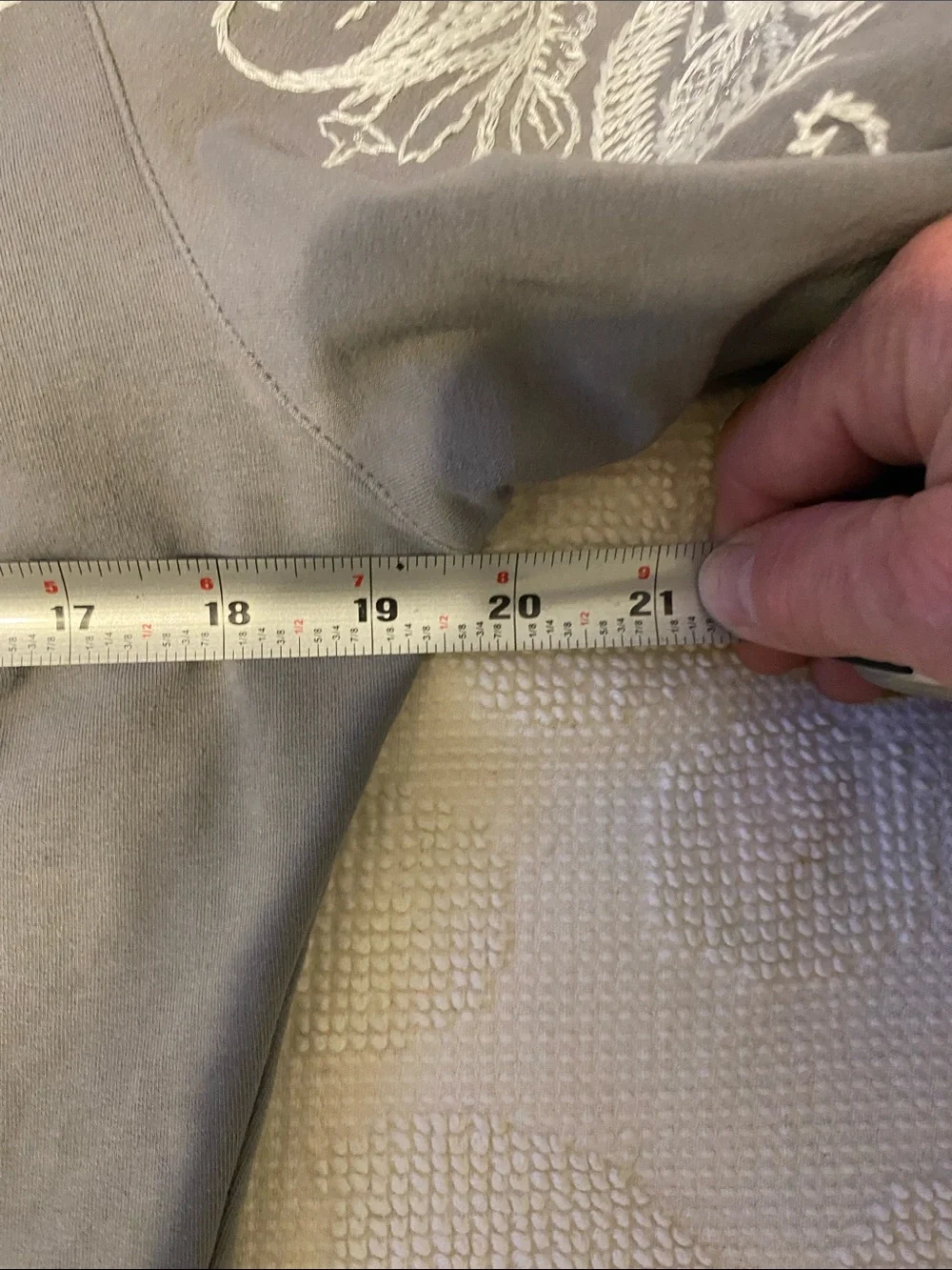 Boston Proper Gray Embroidered Zip Jacket. Pockets on either side.